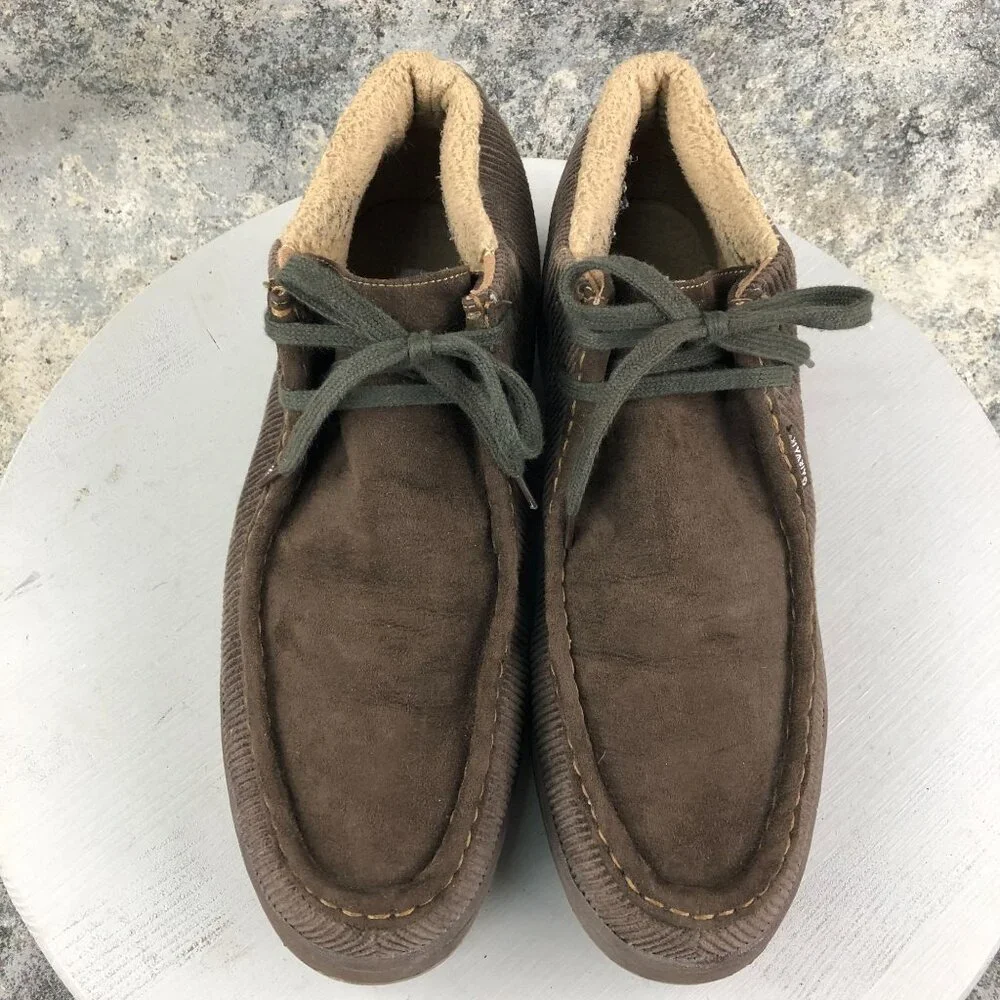 Airwalk Men's Size 13 Brown Corduroy Closed Toe Faux Sherpa Lined Chukka Boots